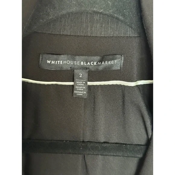 White House Black Market Black One Button Blazer Size 2 - Picture 2 of 9